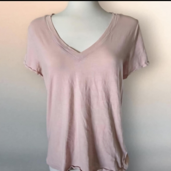Madewell Pink V-Neck Relaxed Tee Summer Casual Cotton Short Sleeve Size M - Picture 7 of 7